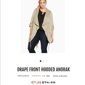 Torrid size 2 olive green anorak jacket